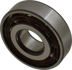 SKF - 20mm Bore Diam, 52mm OD, Open Angular Contact Radial Ball Bearing - 15mm Wide, 1 Row, Round Bore, 10,400 Lb Static Capacity, 17,400 Lb Dynamic Capacity - USA Tool & Supply