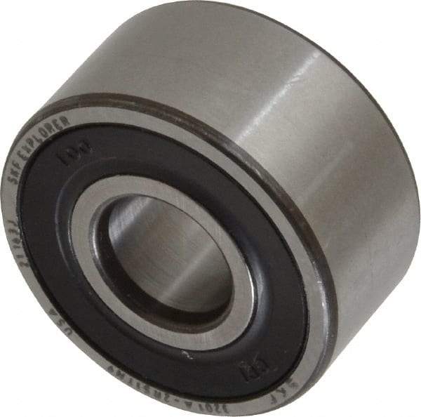 SKF - 12mm Bore Diam, 32mm OD, Double Seal Angular Contact Radial Ball Bearing - 15.9mm Wide, 2 Rows, Round Bore, 5,600 Lb Static Capacity, 10,100 Lb Dynamic Capacity - USA Tool & Supply