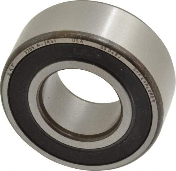 SKF - 25mm Bore Diam, 52mm OD, Double Seal Angular Contact Radial Ball Bearing - 20.6mm Wide, 2 Rows, Round Bore, 14,300 Lb Static Capacity, 20,800 Lb Dynamic Capacity - USA Tool & Supply