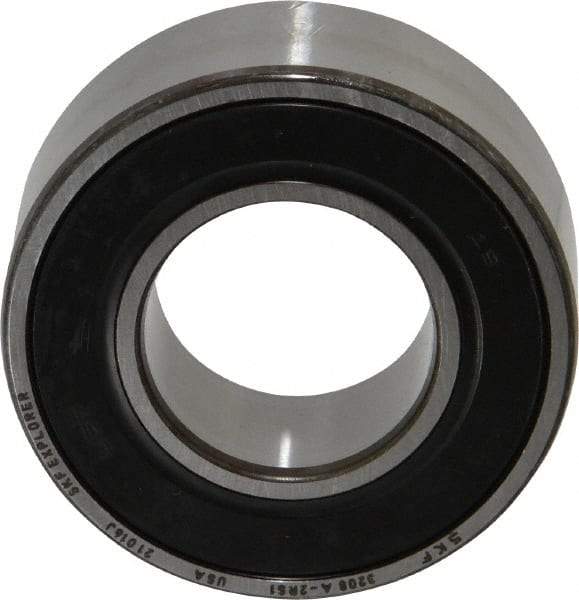 SKF - 40mm Bore Diam, 80mm OD, Double Seal Angular Contact Radial Ball Bearing - 30.2mm Wide, 2 Rows, Round Bore, 34,000 Lb Static Capacity, 44,900 Lb Dynamic Capacity - USA Tool & Supply