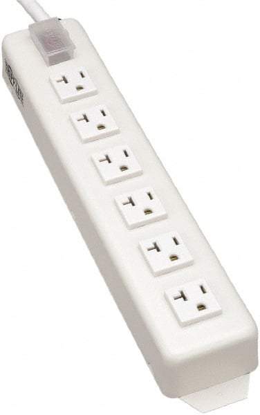 Tripp-Lite - 6 Outlets, 120 VAC15 Amps, 15' Cord, Power Outlet Strip - Keyhole, Tab Mount, 5-15/20R NEMA Configuration, 13-3/4" Strip - USA Tool & Supply