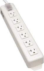 Tripp-Lite - 6 Outlets, 120 VAC15 Amps, 15' Cord, Power Outlet Strip - Keyhole, Tab Mount, 5-15/20R NEMA Configuration, 13-3/4" Strip - USA Tool & Supply