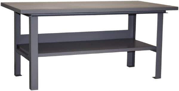 Jamco - 72 Wide x 36" Deep x 34" High, Steel Work Table - Flat Top, Fixed Legs, Gray - USA Tool & Supply