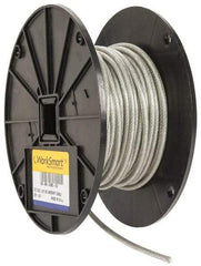 Value Collection - 3/16" x 3/32" Diam, Aircraft Cable - 920 Lb Breaking Strength, 7 x 7 Strand Core, Vinyl Coating - USA Tool & Supply