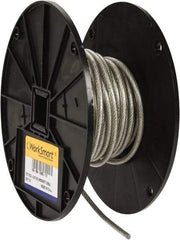 Value Collection - 3/16" x 3/32" Diam, Aircraft Cable - 920 Lb Breaking Strength, 7 x 7 Strand Core, Vinyl Coating - USA Tool & Supply