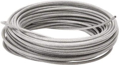 Value Collection - 3/32" x 1/16" Diam, Aircraft Cable - 480 Lb Breaking Strength, 7 x 7 Strand Core, Vinyl Coating - USA Tool & Supply