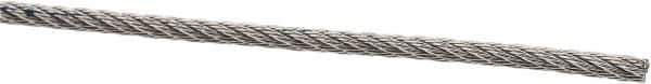 Value Collection - 1/16" Diam, Aircraft Cable - 480 Lb Breaking Strength, 7 x 7 Strand Core - USA Tool & Supply