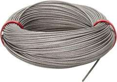 Value Collection - 1/16" Diam, Aircraft Cable - 480 Lb Breaking Strength, 7 x 7 Strand Core - USA Tool & Supply