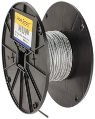 Value Collection - 1/8" Diam, Aircraft Cable - 1,760 Lb Breaking Strength, 7 x 19 Strand Core - USA Tool & Supply