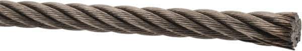 Value Collection - 1/4" Diam, Aircraft Cable - 6,400 Lb Breaking Strength, 7 x 19 Strand Core - USA Tool & Supply