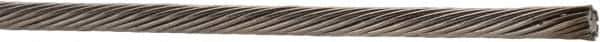 Value Collection - 3/32" Diam, Aircraft Cable - 1,200 Lb Breaking Strength, 1 x 19 Single Strand - USA Tool & Supply