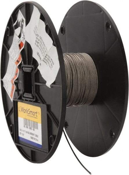 Value Collection - 1/16" Diam, Aircraft Cable - 500 Lb Breaking Strength, 1 x 19 Single Strand - USA Tool & Supply