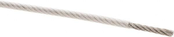 Value Collection - 1/8" x 3/32" Diam, Aircraft Cable - 920 Lb Breaking Strength, 7 x 7 Strand Core, Nylon Coating - USA Tool & Supply