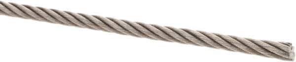 Value Collection - 1/4" Diam, Steel Wire Rope - 4,940 Lb Breaking Strength, 6 x 37 IWRC - USA Tool & Supply