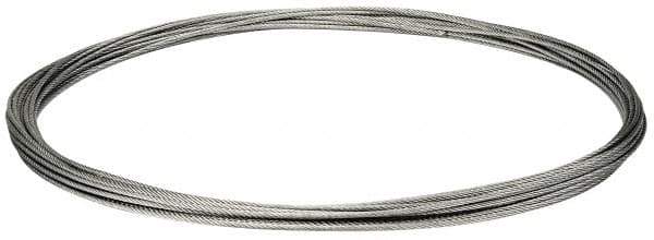 Value Collection - 3/16" Diam, Galvanized Steel Wire Rope - 4,200 Lb Breaking Strength, 7 x 19 Strand Core - USA Tool & Supply