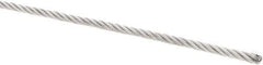 Value Collection - 1/8" Diam, Galvanized Steel Wire Rope - 2,000 Lb Breaking Strength, 7 x 19 Strand Core - USA Tool & Supply