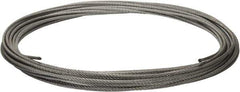 Value Collection - 1/4" Diam, Galvanized Steel Wire Rope - 7,000 Lb Breaking Strength, 7 x 19 Strand Core - USA Tool & Supply