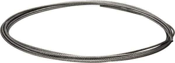 Value Collection - 1/4" Diam, Galvanized Steel Wire Rope - 7,000 Lb Breaking Strength, 7 x 19 Strand Core - USA Tool & Supply