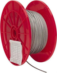 Value Collection - 3/32" Diam, Aircraft Cable - 920 Lb Breaking Strength, 7 x 7 Strand Core - USA Tool & Supply