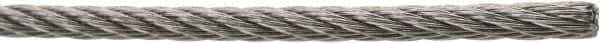 Value Collection - 1/8" Diam, Aircraft Cable - 1,700 Lb Breaking Strength, 7 x 7 Strand Core - USA Tool & Supply