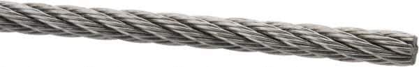 Value Collection - 3/16" Diam, Aircraft Cable - 3,700 Lb Breaking Strength, 7 x 7 Strand Core - USA Tool & Supply