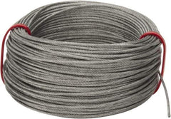 Value Collection - 1/16" Diam, Aircraft Cable - 480 Lb Breaking Strength, 7 x 7 Strand Core - USA Tool & Supply