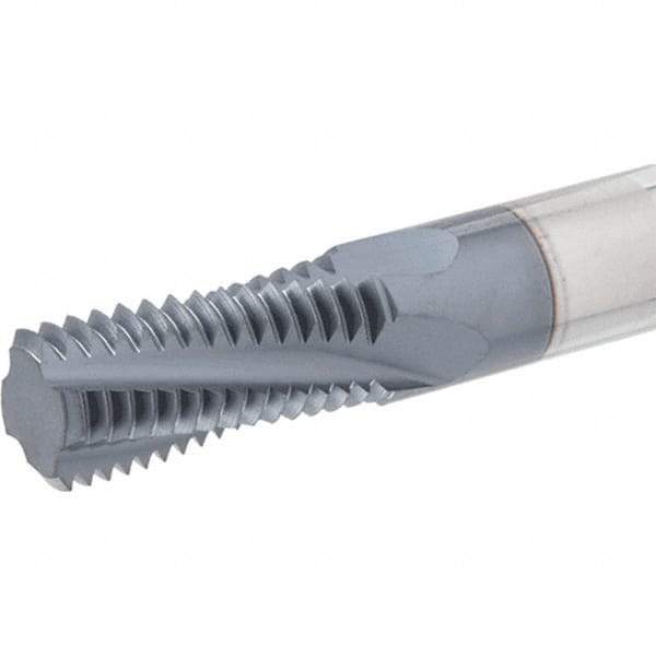 Iscar - M10x1.50 ISO, 0.3071" Cutting Diam, 3 Flute, Solid Carbide Helical Flute Thread Mill - Internal Thread, 23mm LOC, 64mm OAL, 8mm Shank Diam - USA Tool & Supply