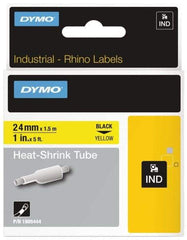 Dymo - 1" Wide x 60" Long, Yellow Heat Shrinkable Polyolefin Label Printer Cartridge - For RHINO 6000, 6500 - USA Tool & Supply