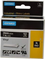 Dymo - 1" Wide x 216" Long, Black Vinyl Label Printer Cartridge - For RHINO 6000, 6500 - USA Tool & Supply