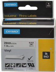 Dymo - 1" Wide x 216" Long, White Vinyl Label Printer Cartridge - For RHINO 6000, 6500 - USA Tool & Supply