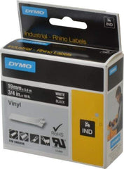 Dymo - 3/4" Wide x 216" Long, Black Vinyl Label Printer Cartridge - For RHINO 4200, 5200, 6000, 6500 - USA Tool & Supply