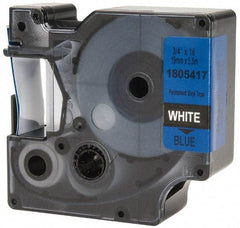 Dymo - 3/4" Wide x 216" Long, Blue Vinyl Label Printer Cartridge - For RHINO 4200, 5200, 6000, 6500 - USA Tool & Supply