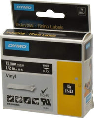 Dymo - 5" Wide x 216" Long, Black Vinyl Label Printer Cartridge - For RHINO 1000, 3000, 4200, 5000, 5200,6000, 6500 - USA Tool & Supply