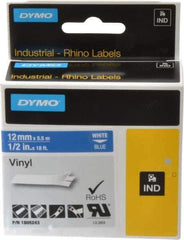 Dymo - 5" Wide x 216" Long, Blue Vinyl Label Printer Cartridge - For RHINO 1000, 3000, 4200, 5000, 5200,6000, 6500 - USA Tool & Supply