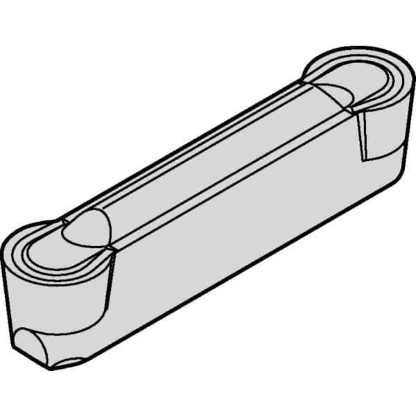 Kennametal - 0600R GMP Grade KCU25, 6mm Cutting Width Carbide Grooving Insert - 4.88mm Max Depth of Cut, Neutral, 3mm Corner Radius, AlTiN Finish - USA Tool & Supply