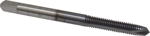 Cleveland - #10-32, 2 Flute, TiCN Finish, High Speed Steel Spiral Point Tap - Plug Chamfer, Right Hand Thread, 1/2" Thread Length, 2B Class of Fit, Series 1011TICN - Exact Industrial Supply