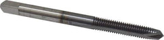 Cleveland - #10-32, 2 Flute, TiCN Finish, High Speed Steel Spiral Point Tap - Plug Chamfer, Right Hand Thread, 1/2" Thread Length, 2B Class of Fit, Series 1011TICN - Exact Industrial Supply