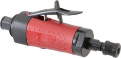 Chicago Pneumatic - 1/4" Collet, Straight Handle, Straight Air Die Grinder - 25,000 RPM, Rear Exhaust, 197 CFM, 0.4 hp, 6.21 bar, 1/4 NPT - USA Tool & Supply