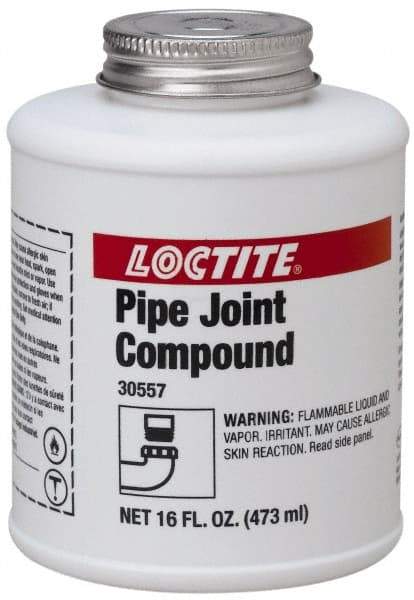 Loctite - 16 Fluid Ounce Brush Top Can, Medium Strength Brown Chemical Pipe Thread Sealant - Series 5117 - USA Tool & Supply