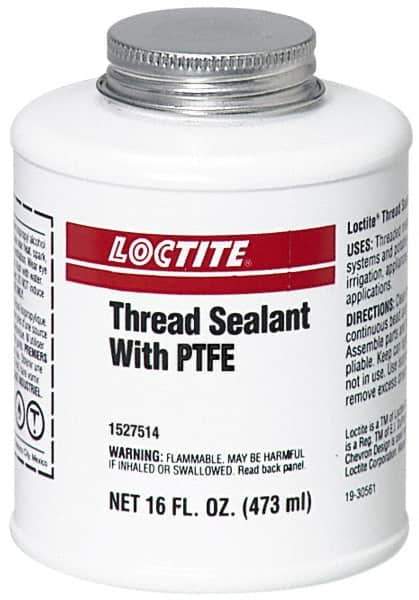 Loctite - 16 Fluid Ounce Brush Top Can, White, Paste Chemical Pipe Thread Sealant - Series 5113 - USA Tool & Supply