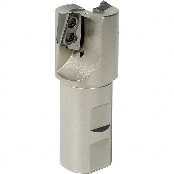 Iscar - 1-1/4" Cut Diam, 0.709" Max Depth of Cut, 1-1/4" Shank Diam, 4" OAL, Indexable Square Shoulder End Mill - HP AD.. 1906.. Inserts, Weldon Shank, 90° Lead Angle, Through Coolant, Series Heliplus - USA Tool & Supply