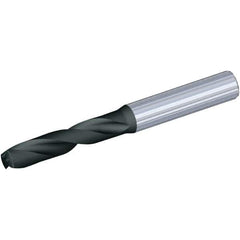 Kennametal - 5/32" Spiral Flute Solid Carbide Screw Machine Drill Bit - Multilayer TiAlN Finish, Right Hand Cut, 24mm Flute Length, 66mm OAL, Standard Point, Straight Shank, Through Coolant - USA Tool & Supply