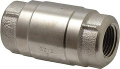 Strataflo - 1/2" Nickel Plated Brass Check Valve - Inline, FNPT x FNPT, 400 WOG - USA Tool & Supply