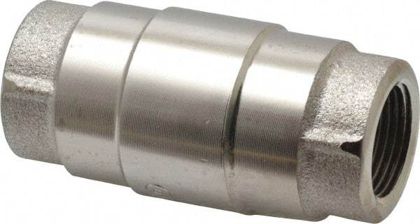 Strataflo - 3/4" Nickel Plated Brass Check Valve - Inline, FNPT x FNPT, 400 WOG - USA Tool & Supply