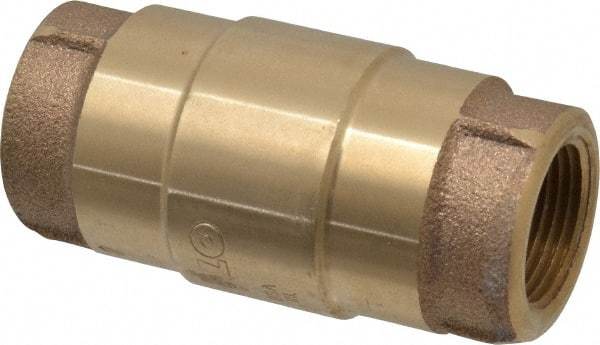 Strataflo - 3/4" Brass Check Valve - Inline, FNPT x FNPT, 200 WOG - USA Tool & Supply