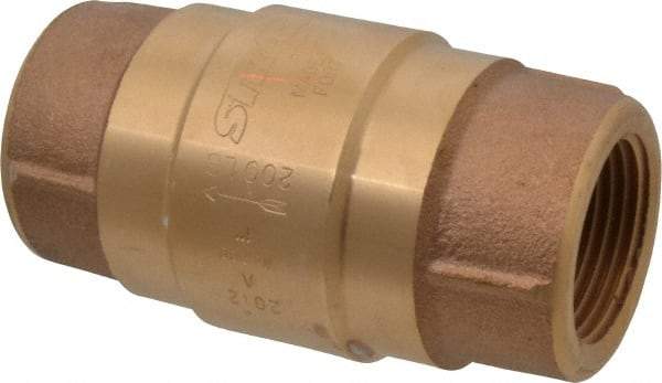 Strataflo - 1" Brass Check Valve - Inline, FNPT x FNPT, 200 WOG - USA Tool & Supply