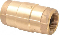Strataflo - 1-1/4" Brass Check Valve - Inline, FNPT x FNPT, 200 WOG - USA Tool & Supply