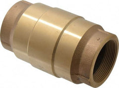 Strataflo - 2" Brass Check Valve - Inline, FNPT x FNPT, 200 WOG - USA Tool & Supply
