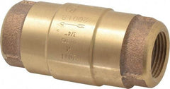 Strataflo - 3/4" Brass Check Valve - Inline, FNPT x FNPT, 200 WOG - USA Tool & Supply