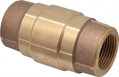 Strataflo - 1" Brass Check Valve - Inline, FNPT x FNPT, 200 WOG - USA Tool & Supply
